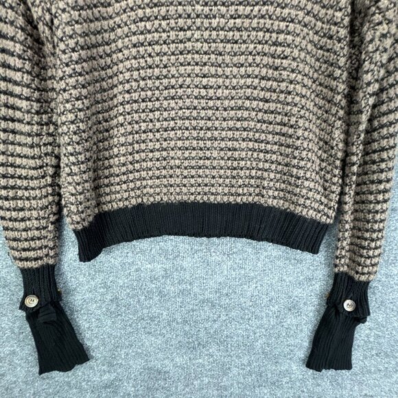 Leonard St Sweater Womens Medium Pullover Brown Black Mohair Wool Blend Knit - Picture 6 of 14